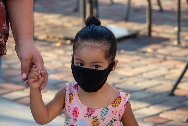 Child in facemask